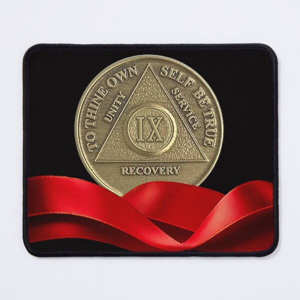 Item preview, 9 Year Recovery Coin Red Ribbon designed and sold by ApexDesigners.