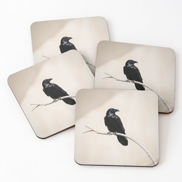 Item preview, Minimalist Raven on Branch – Subtle Beige Aesthetic designed and sold by Dino-Lune.