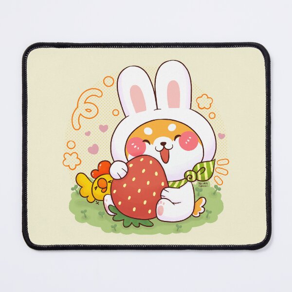 Item preview, Shiba Bunny with Strawberry designed and sold by NasDoodleArt.