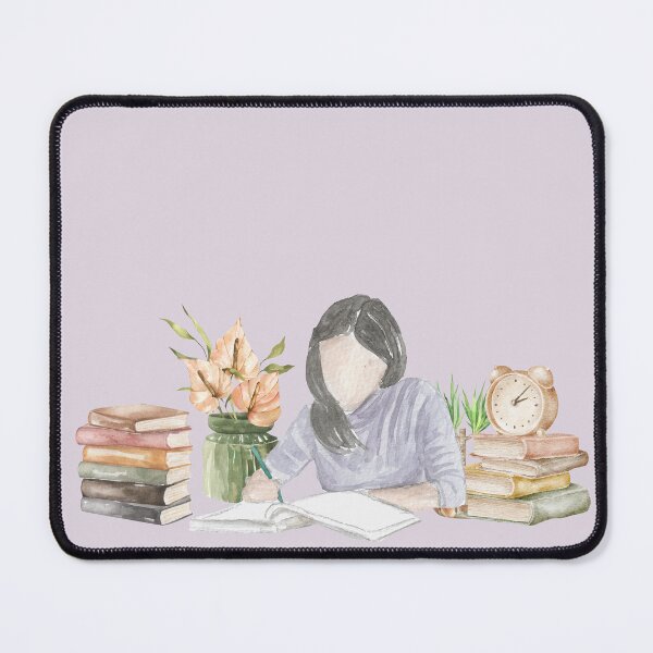 Item preview, Study Girl Watercolor Illustration – Cozy Aesthetic Art Print designed and sold by Softglow-Studio.
