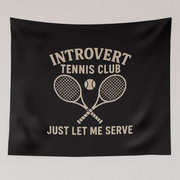 Item preview, Introvert Tennis Club Tee - Just Let Me Serve, Funny Tennis Tshirt, Unisex Racket Shirt, Racketsports Lover Gift, Introvert Clothing designed and sold by Orens POD.