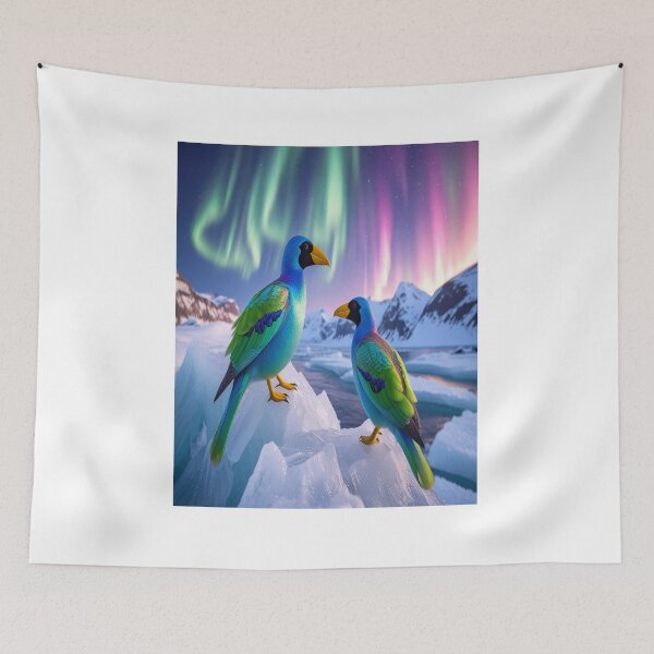 Item preview, Arctic Aurora Birds with Iridescent Feathers designed and sold by Max Store.
