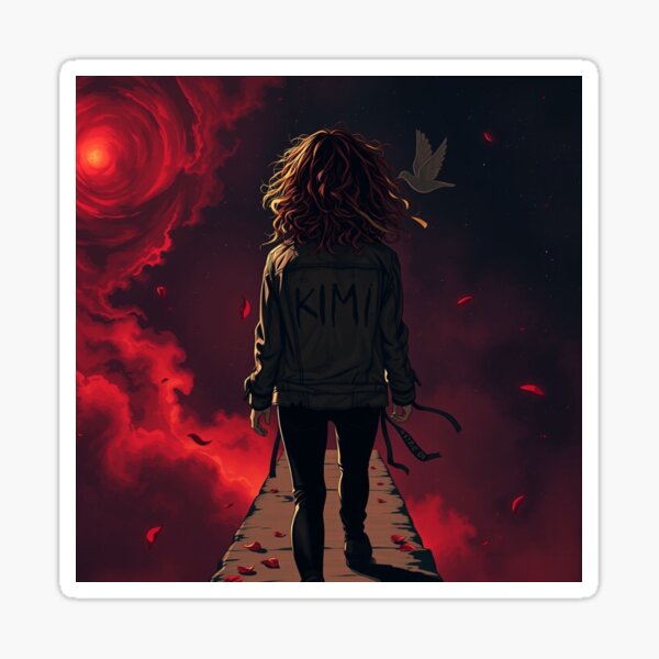 Item preview, Space Girl Walking Under Red Sun designed and sold by Vibrant-Shadows.