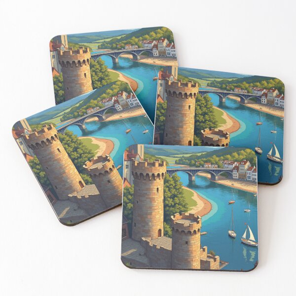 Item preview, Conwy Travel Poster, Perfect Gift for Travel Enthusiasts, Vintage Style Wall Art, Uk art for home decor, Conwy print. Sticker designed and sold by Thegalleryshop1.