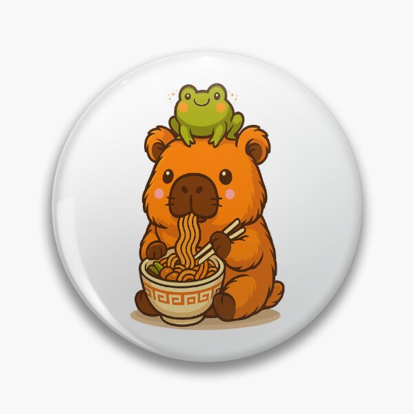 Item preview, Cute Capybara and Frog Backpack Ramen Kawaii Capibara Toddle designed and sold by TynesDesign.