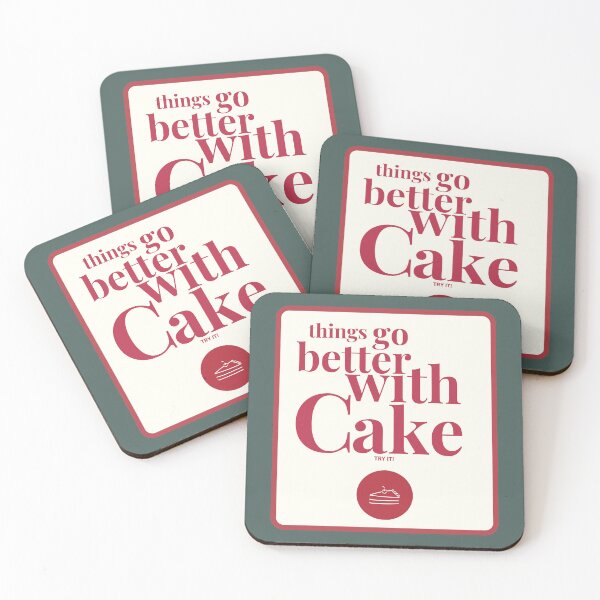 Item preview, Things Go Better With Cake – Retro Ad Style Quote designed and sold by idealis.