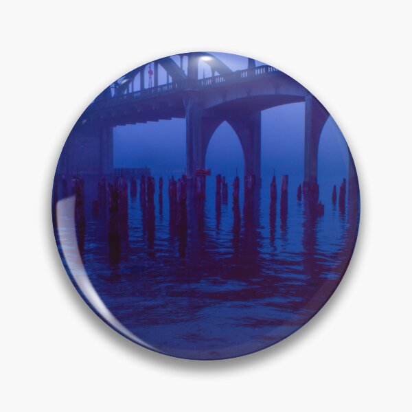 Item preview, Siuslaw river bridge during blue hour on a fog day designed and sold by jklune.