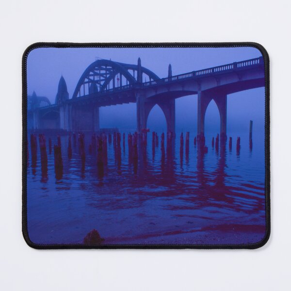 Item preview, Siuslaw river bridge during blue hour on a fog day designed and sold by jklune.
