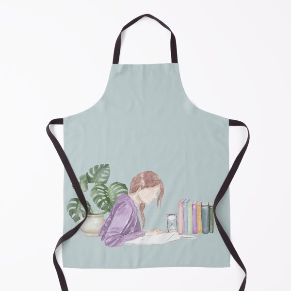Item preview, Focused Study Girl with Hourglass – Watercolor Illustration designed and sold by Softglow-Studio.