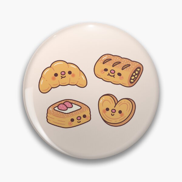 Item preview, Cute Flaky Pastries Croissant Apple Strudel Danish Pastry Palmier designed and sold by rustydoodle.