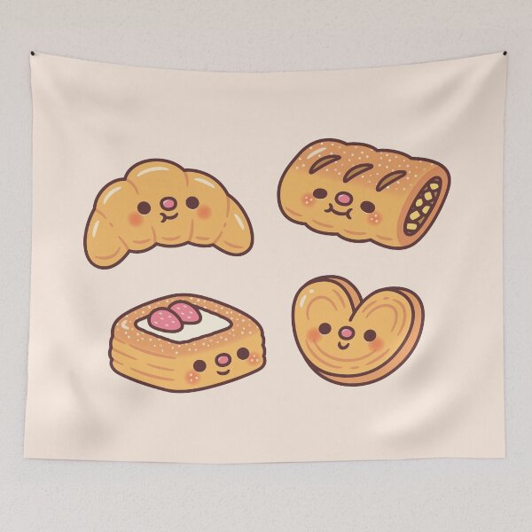 Item preview, Cute Flaky Pastries Croissant Apple Strudel Danish Pastry Palmier designed and sold by rustydoodle.