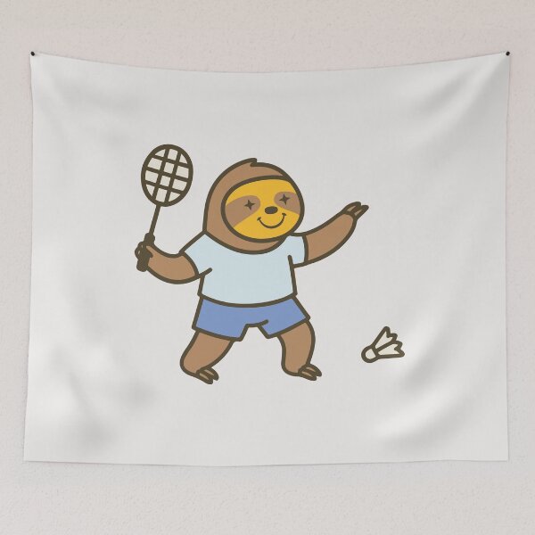 Item preview, Slow Sloth Badminton - Smilie designed and sold by LifeParody.