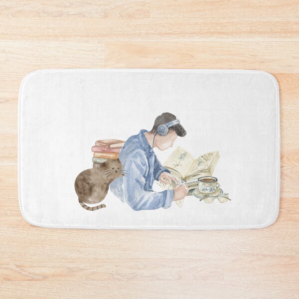Item preview, Lofi Study Boy with Cat – Watercolor Illustration designed and sold by Softglow-Studio.