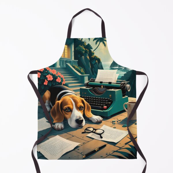 Item preview, Beagle Dog with glossy fur and a gentleman vintage typewriter designed and sold by mcinnesstore.
