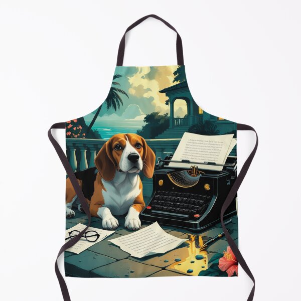 Item preview, Beagle Dog with glossy fur and a gentleman vintage typewriter designed and sold by mcinnesstore.