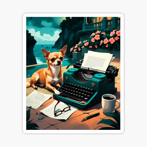 Artikel-Vorschau von Corgi-Hund mit glänzendem Fell und einer Gentleman-Vintage-Schreibmaschine, designt und verkauft von mcinnesstore.