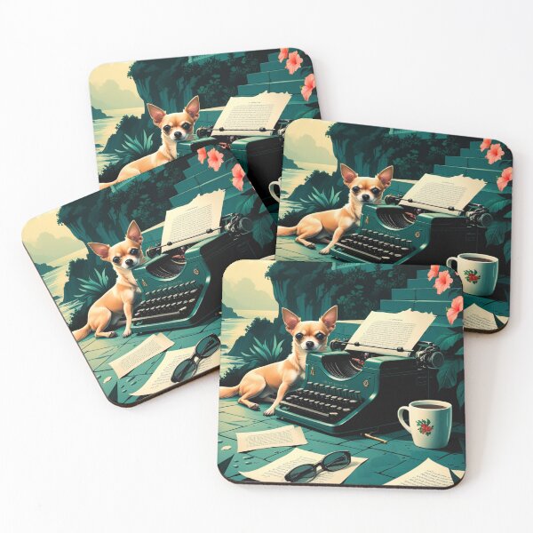 Item preview, Corgi Dog with glossy fur and a gentleman vintage typewriter designed and sold by mcinnesstore.