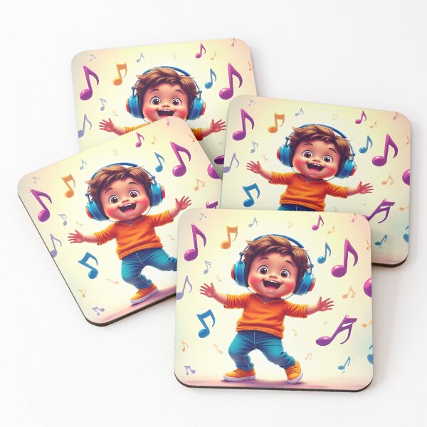 Item preview, Child Dancing and Singing with Headphones designed and sold by Artbellachi.