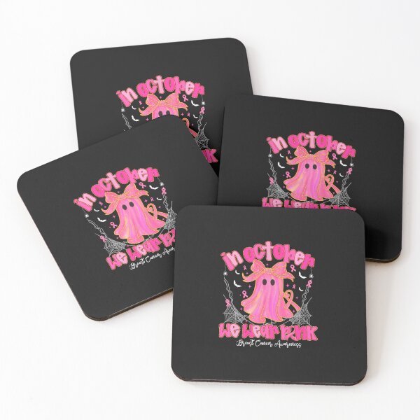 Item preview, In October We Wear Pink Ghost Witch Breast Cancer Awareness designed and sold by grumpzara.