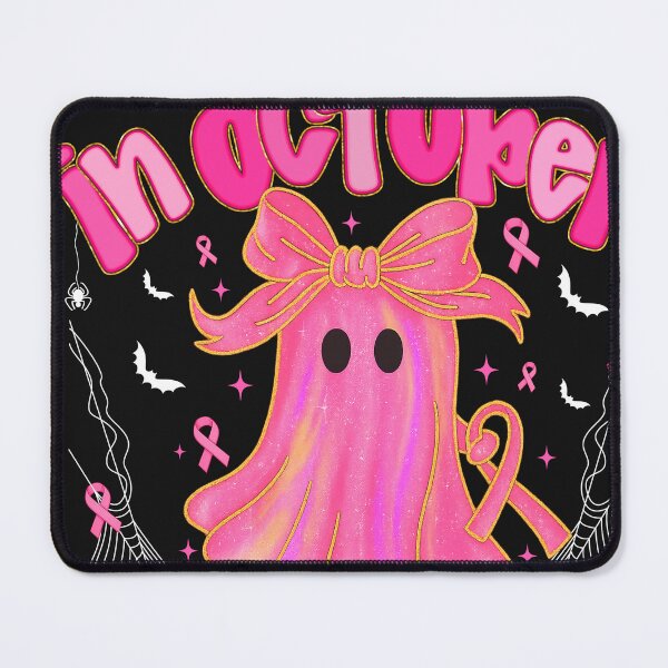 Item preview, In October We Wear Pink Ghost Witch Breast Cancer Awareness designed and sold by grumpzara.