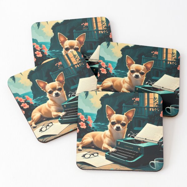 Item preview, Corgi Dog with glossy fur and a gentleman vintage typewriter designed and sold by mcinnesstore.