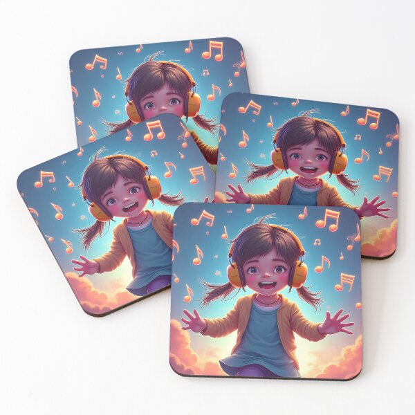 Item preview, Little Girl Singing and Headphones designed and sold by Artbellachi.