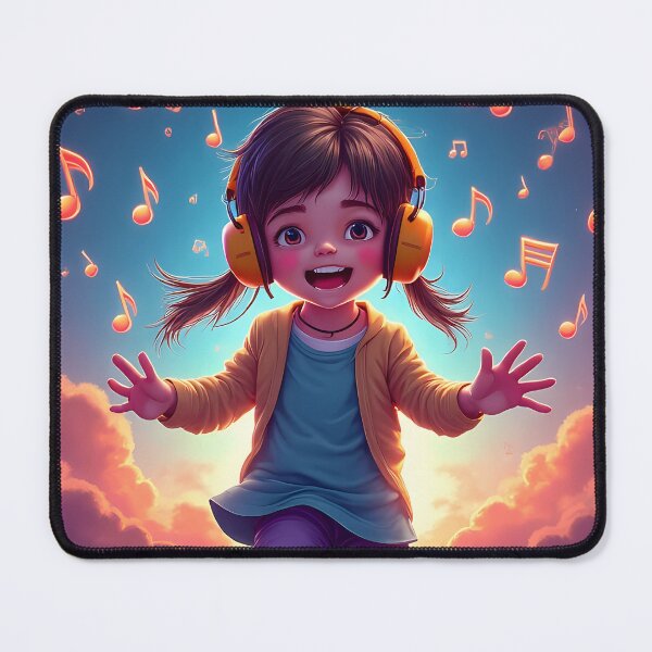 Item preview, Little Girl Singing and Headphones designed and sold by Artbellachi.
