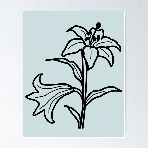 Item preview, Elegant Lily Flower Line Art – Minimalist Botanical Drawing designed and sold by keikono.studio.