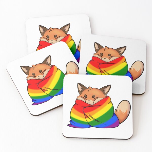 Item preview, Cute Fox Wrapped in Pride Blanket designed and sold by WuffWear.