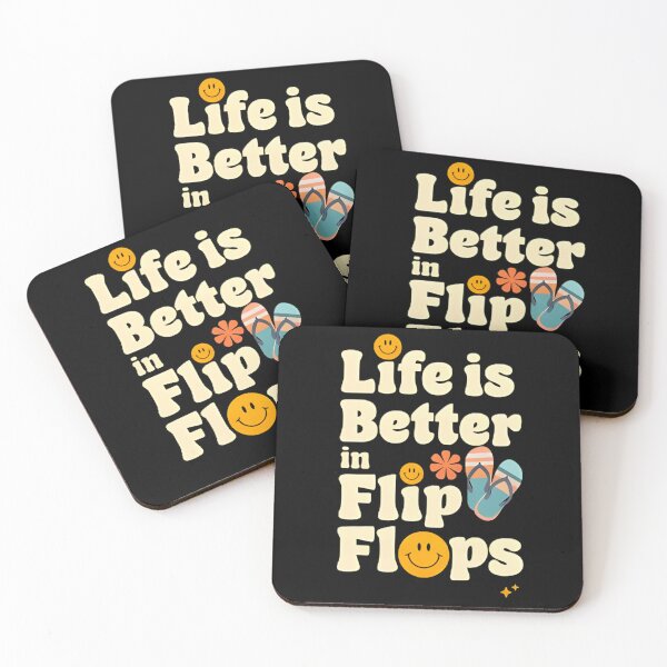 Item preview, Life is Better in Flip Flops Fun T-Shirt - Retro Smiley Face Design designed and sold by FestivityFinds.