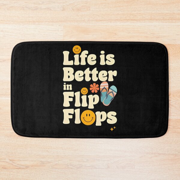 Item preview, Life is Better in Flip Flops Fun T-Shirt - Retro Smiley Face Design designed and sold by FestivityFinds.