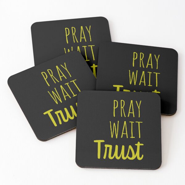Item preview, Pray Wait Trust Christian T-Shirt – Inspirational Bible Quote Shirt designed and sold by CrossCrafted.