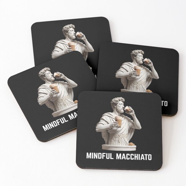 Item preview, Mindful Macchiato - Stoic Philosopher Marcus Aurelius Art designed and sold by LexaArtworks.
