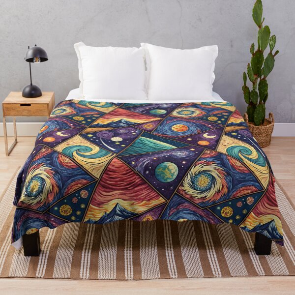 Item preview, Abstract Cosmic Fantasy - Geometric Universe Pattern with Swirling Galaxies designed and sold by alfmar.