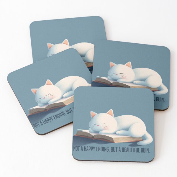 Item preview, A beautiful ruin – Sleeping cat on a book designed and sold by idgafstudio.ch.