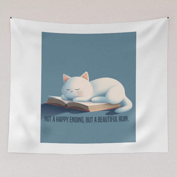 Item preview, A beautiful ruin – Sleeping cat on a book designed and sold by idgafstudio.ch.