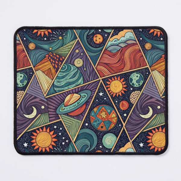 Item preview, Abstract Cosmic Fantasy - Geometric Universe Pattern with Swirling Galaxies designed and sold by alfmar.