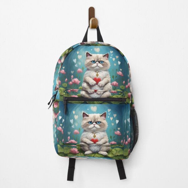 Artikelvorschau, Hübsche Zen Blue Eye Rag Doll Perserkatze Kätzchen hält Herz entworfen und verkauft von Yogibear & Rachelle .