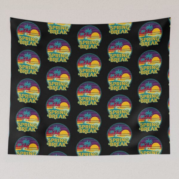 Item preview, Retro Spring Break Sunset Beach Palm Tree Sticker designed and sold by FestivityFinds.