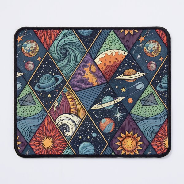 Item preview, Abstract Cosmic Fantasy - Geometric Universe Pattern with Swirling Galaxies designed and sold by alfmar.