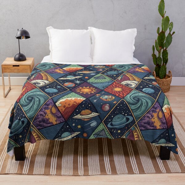 Item preview, Abstract Cosmic Fantasy - Geometric Universe Pattern with Swirling Galaxies designed and sold by alfmar.