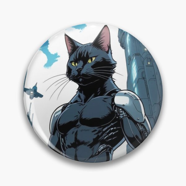Item preview, Cyber Cat – Futuristic Robo Warrior designed and sold by FurEverVibes.