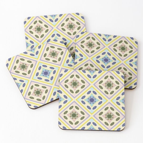Item preview, Cool Toned Floral Geometric Pattern designed and sold by kandaxkaewkan.