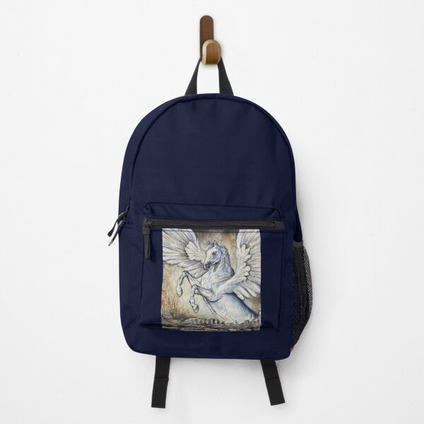 Item preview, White Pegasus horse with outstretched wings in mixed media designed and sold by Tahnja Wolter.