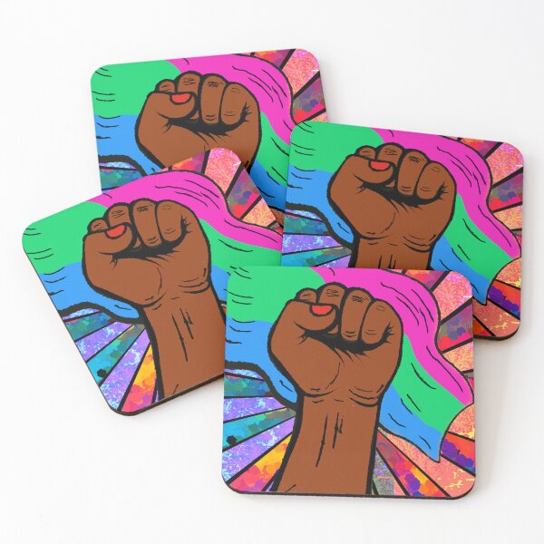 Item preview, polysexual pride fist designed and sold by Sludgeknuckle.