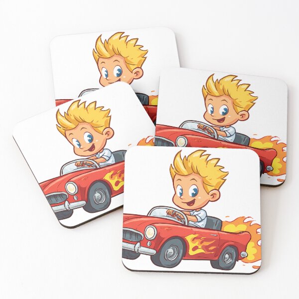 Item preview, Boy driving toy car cartoon  designed and sold by Sameerc24.