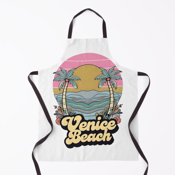 Item preview, Venice Beach Retro Sunset Illustration Sticker - Palm Trees and Ocean Design designed and sold by FestivityFinds.