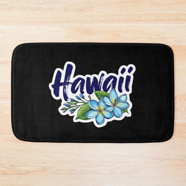 Item preview, Hawaii Brushstroke Text with Plumeria Flowers Sticker - Tropical Floral Design designed and sold by FestivityFinds.