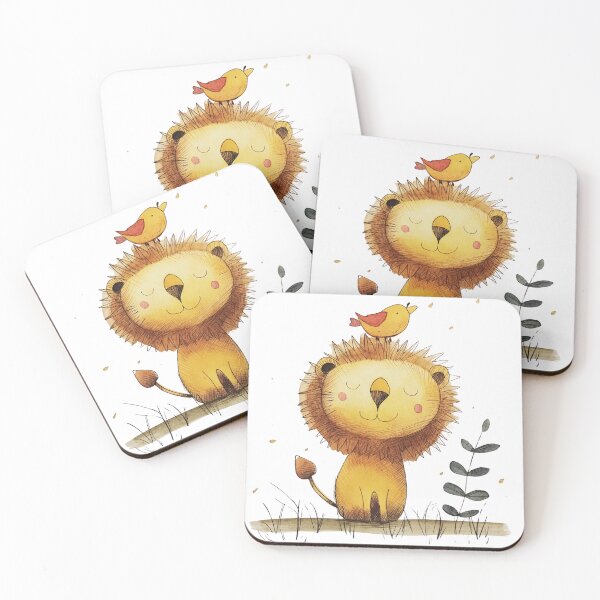 Item preview, Cute Lion and Bird Watercolor Art designed and sold by JSDESIGN152.