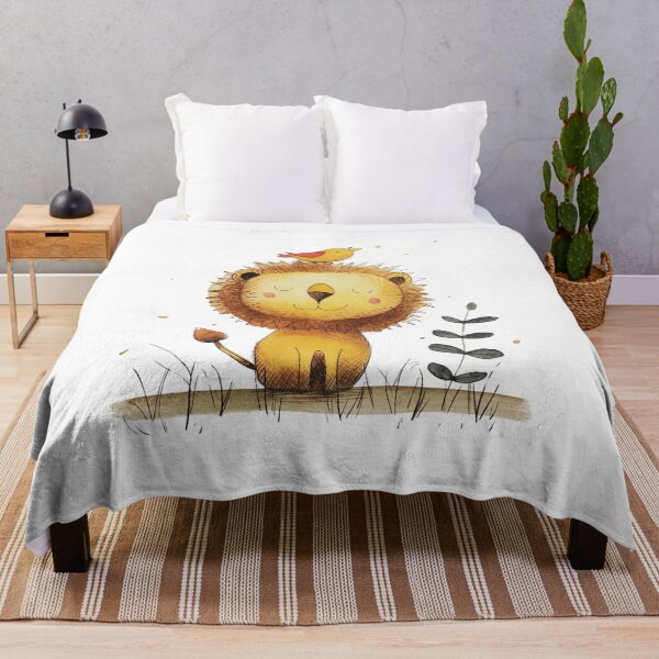 Item preview, Cute Lion and Bird Watercolor Art designed and sold by JSDESIGN152.